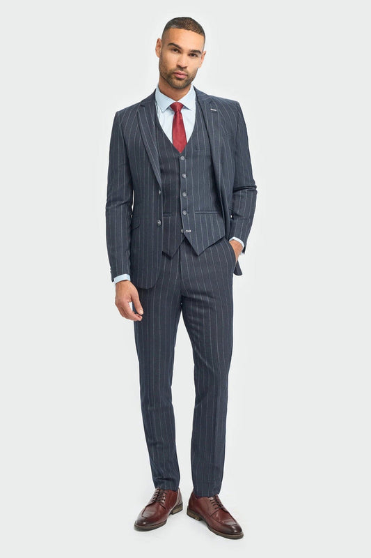 INVINCIBLE – CAVANI NAVY PINSTRIPE JACKET