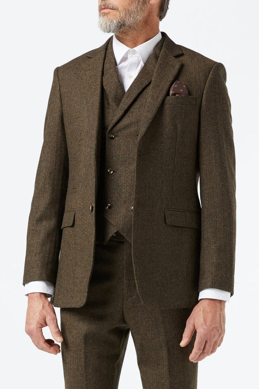 JAX - BROWN HERRINGBONE TWEED SUIT