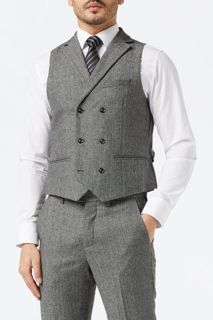 JAX - GREY HERRINGBONE TWEED JACKET