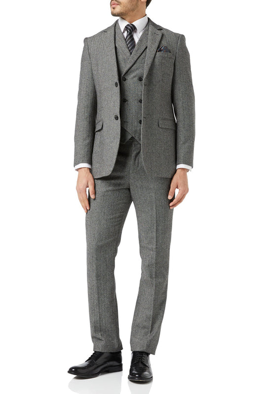 JAX - GREY HERRINGBONE TWEED SUIT