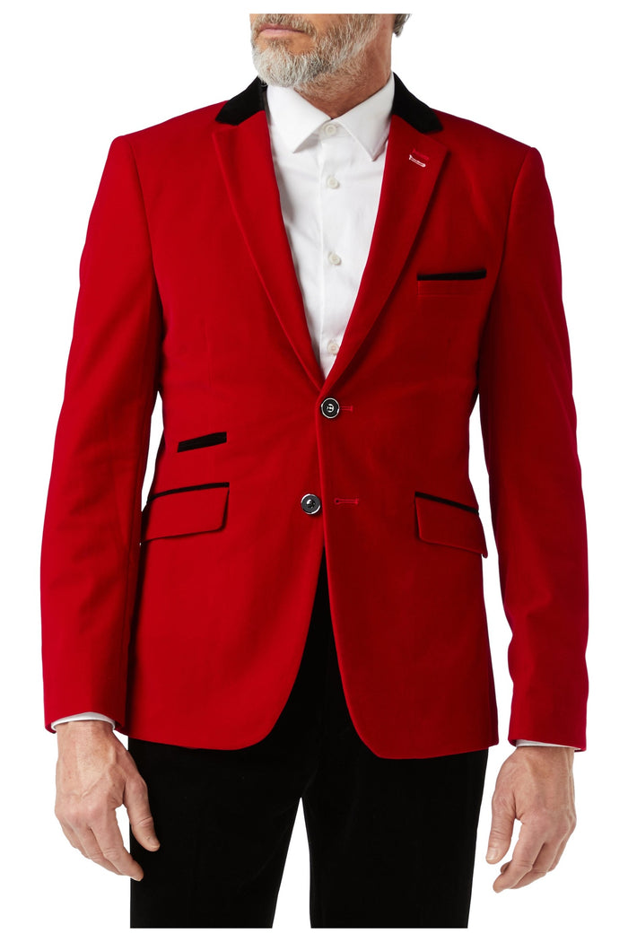 JES - Red Soft Velvet Dinner Jacket