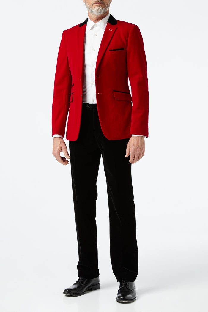 JES - Red Soft Velvet Dinner Jacket