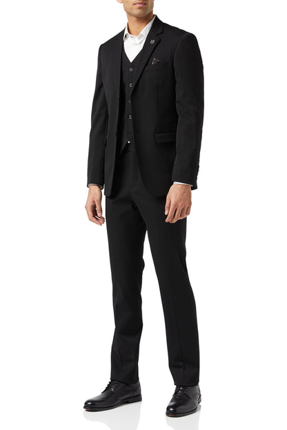 JROSS - Black 3 Piece Formal Business Suit