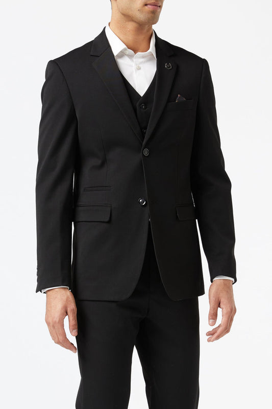 JROSS – BLACK FORMAL SUIT JACKET & WAISTCOAT