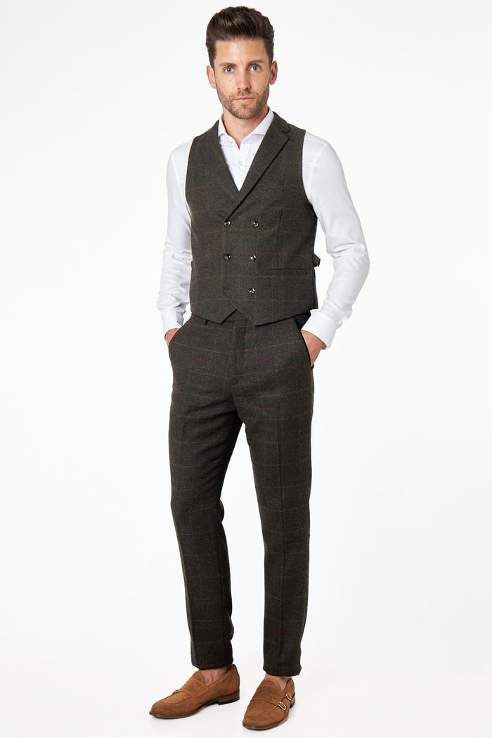 JUDE - DOUBLE BREASTED GREEN WAIST COAT
