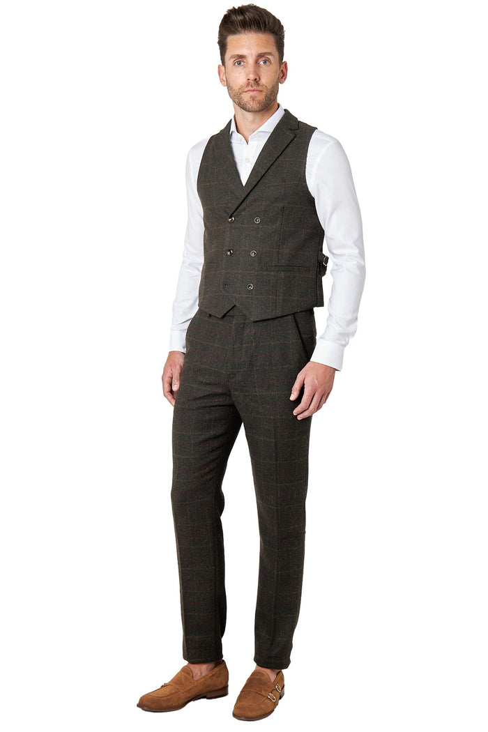JUDE - DOUBLE BREASTED GREEN WAIST COAT