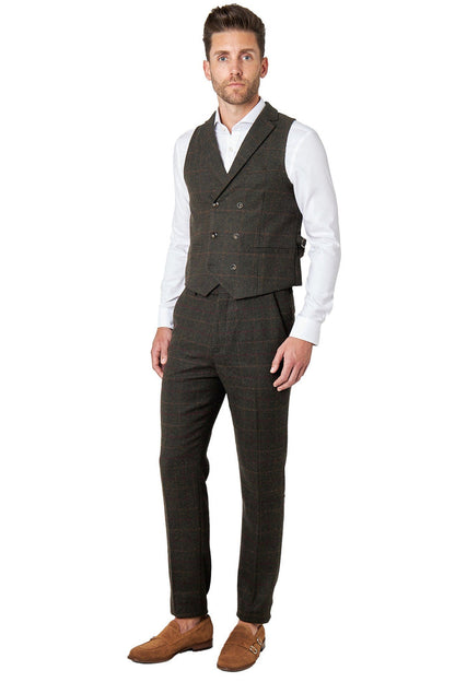 JUDE - DOUBLE BREASTED GREEN WAIST COAT