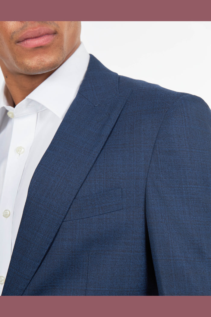 Kaiser - Navy Textured Tailored Suit Jacket / Blazer