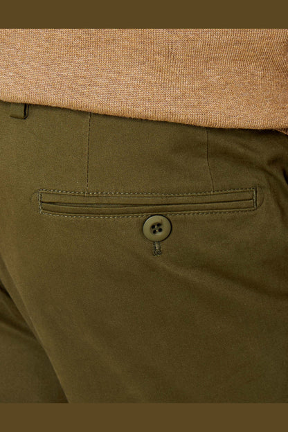 KHAKI MENS STRETCH COTTON SMART CHINOS