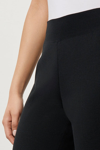 Straight-Leg Ankle Pant - Knit, Black | Ming Wang