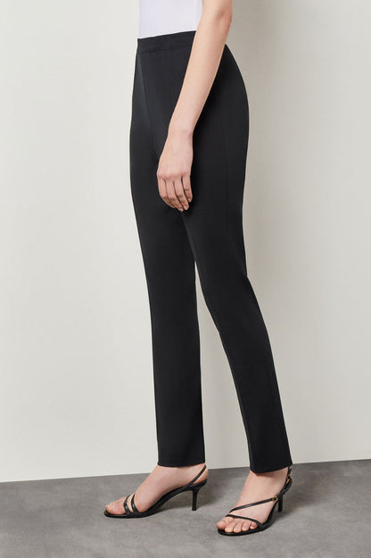 Slim Leg Knit Pant, Black | Ming Wang