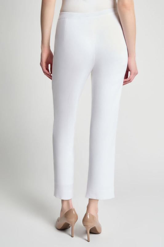 Knit Straight-Leg Ankle Pants, White | Ming Wang