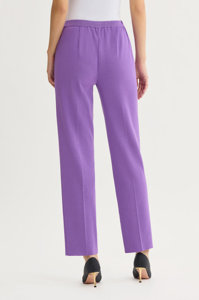 Knit Straight-Leg Pants, Sunset Purple, Sunset Purple | Ming Wang