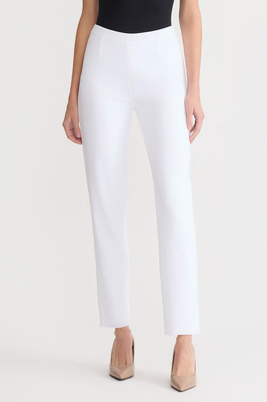 Knit Straight-Leg Pants, White | Ming Wang