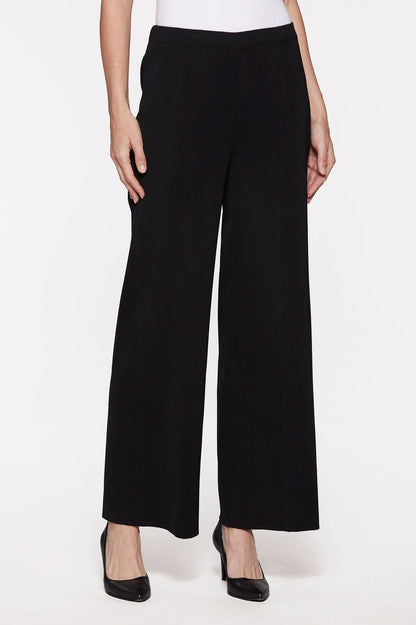 Wide Leg Knit Pant, Black – Ming Wang