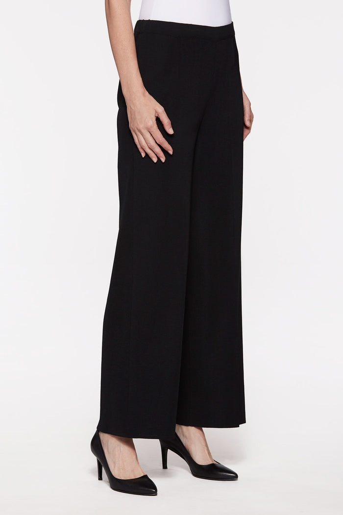 Wide Leg Knit Pant, Black – Ming Wang