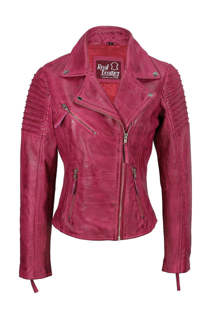 Ladies Retro Biker Pink