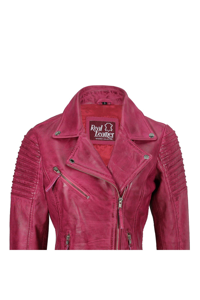 Ladies Retro Biker Pink