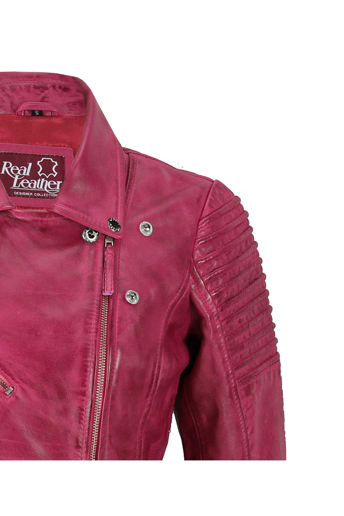 Ladies Retro Biker Pink
