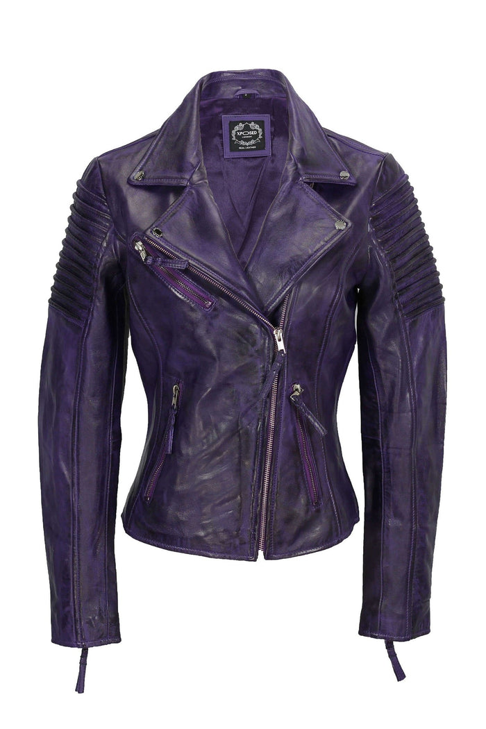 Ladies Retro Biker Purple