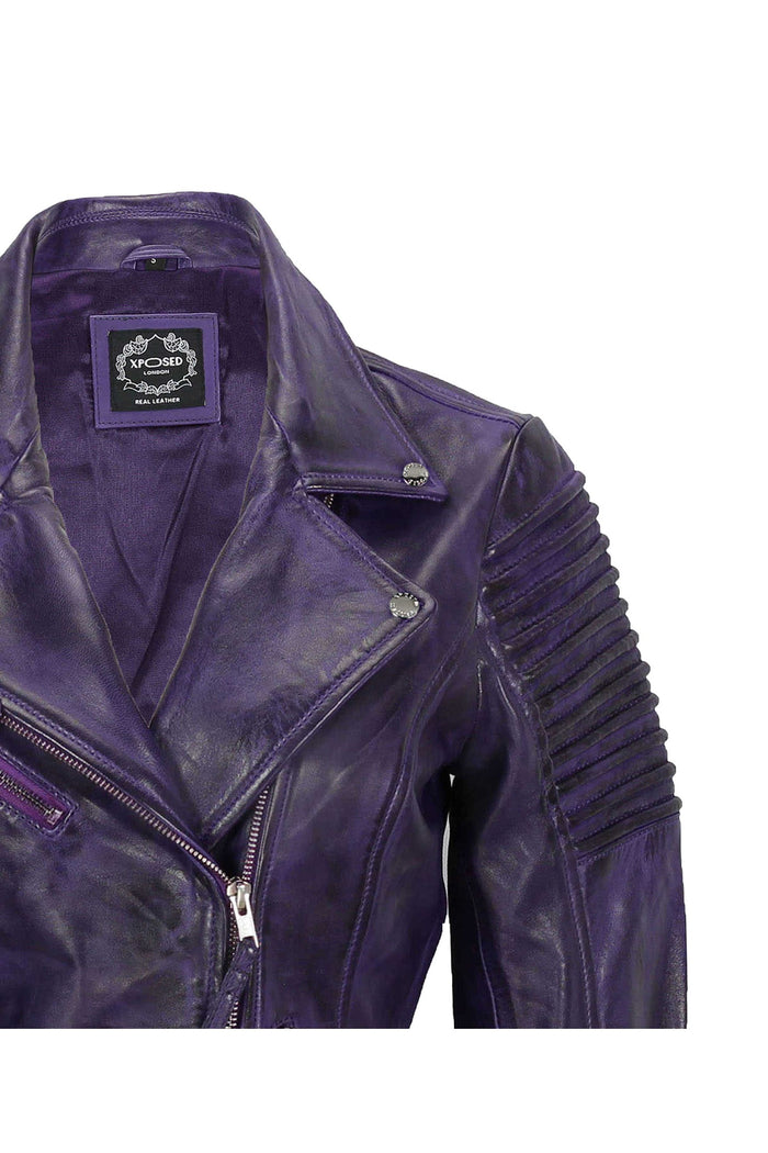 Ladies Retro Biker Purple