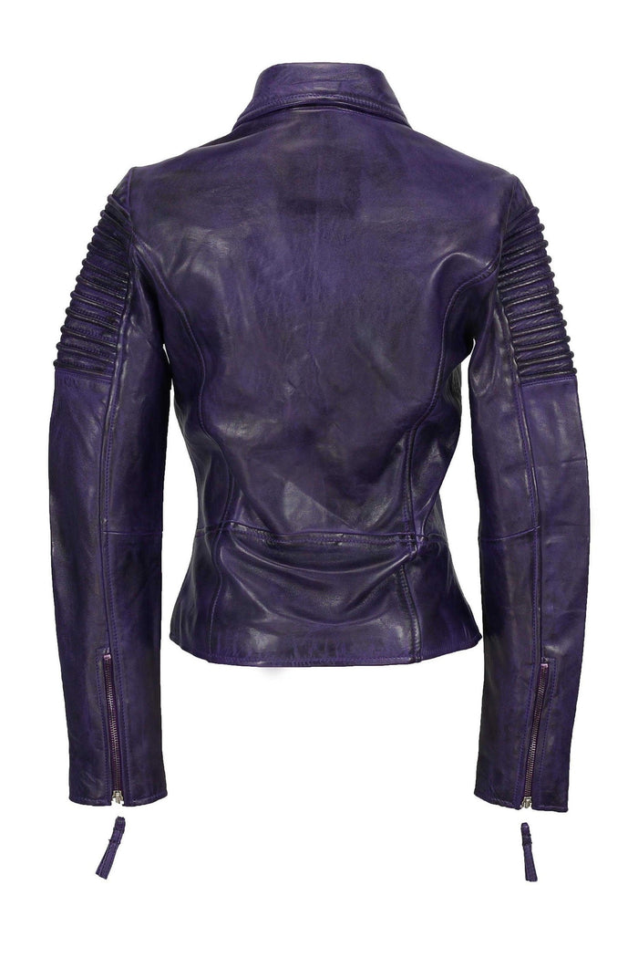 Ladies Retro Biker Purple