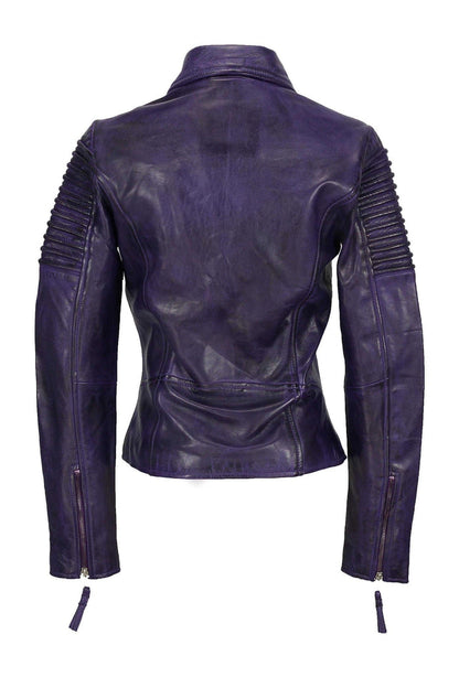 Ladies Retro Biker Purple