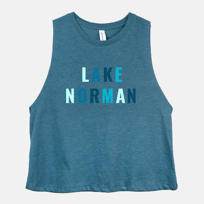 Lake Norman- BLUE Cropped Tank