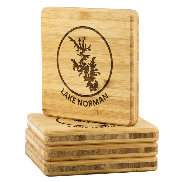 Lake Norman Logo Bamboo Coasters