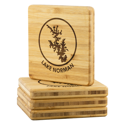 Lake Norman Logo Bamboo Coasters