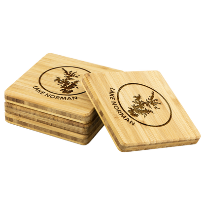 Lake Norman Logo Bamboo Coasters