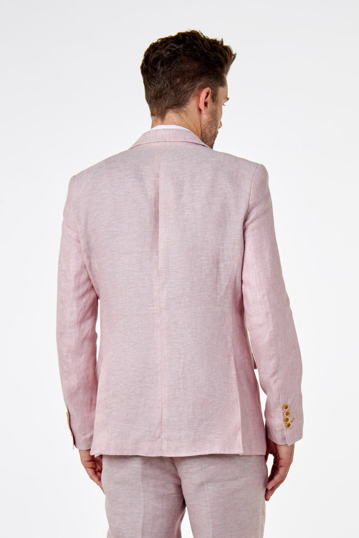 LEWIS - Pink Linen Tailored Fit Summer Suit Blazer