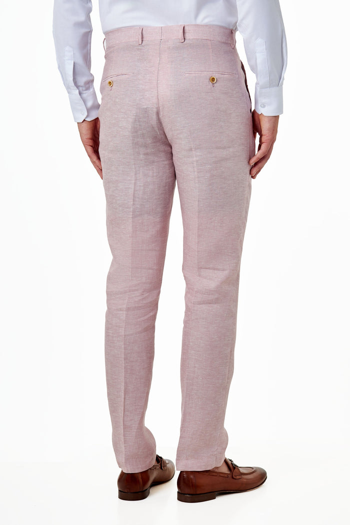 Pink Pure Linen Tailored Fit Summer Suit
