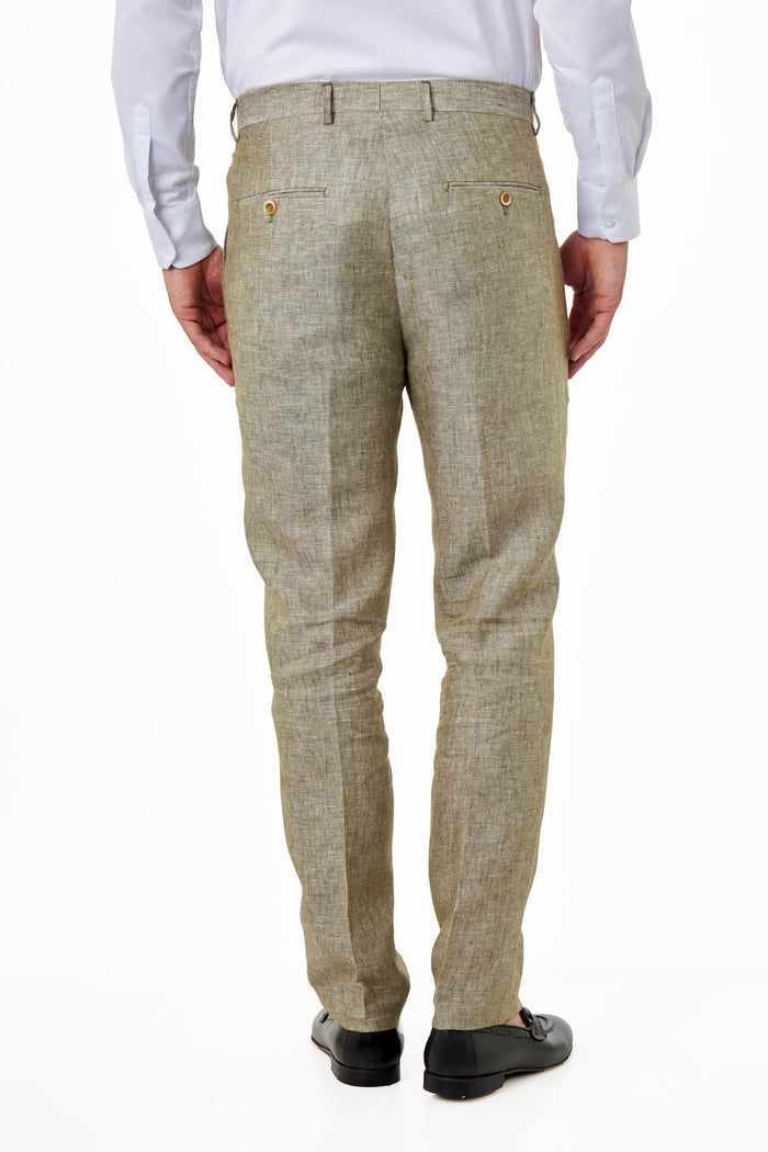 Tailored Fit Sage Green Linen Double Breasted Suit