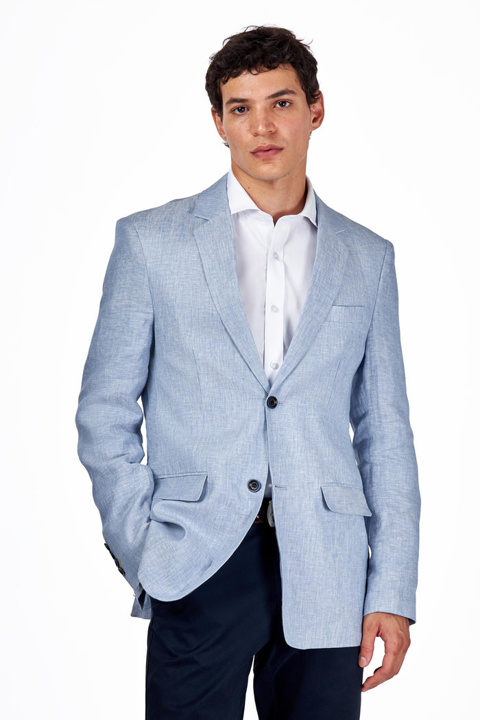 Lewis Light Blue Tailored Fit Pure Linen Summer Suit