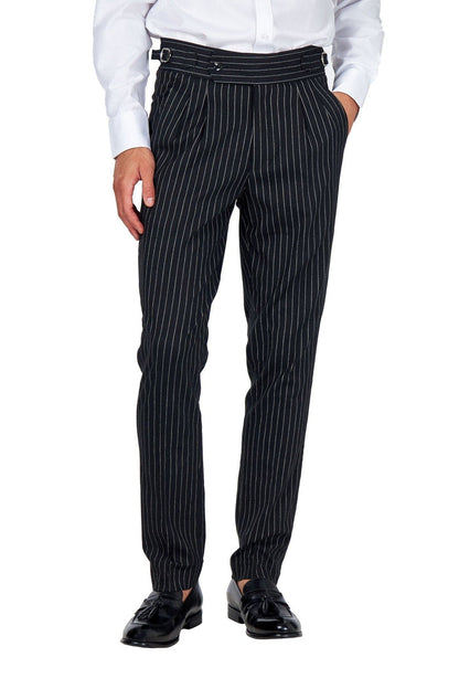 LLOYD – Black Pinstripe Double Breasted Linen Suit