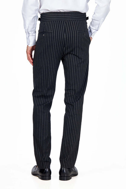 LLOYD – Black Pinstripe Double Breasted Linen Suit