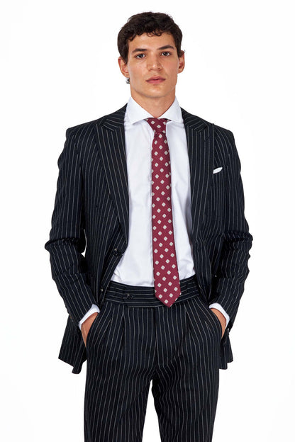 LLOYD – Black Pinstripe Pure Linen Jacket