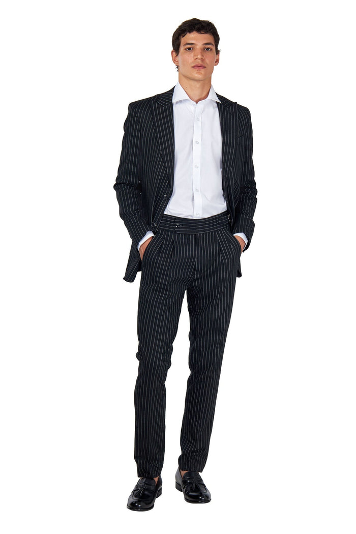 LLOYD – Black Pinstripe Pure Linen Jacket