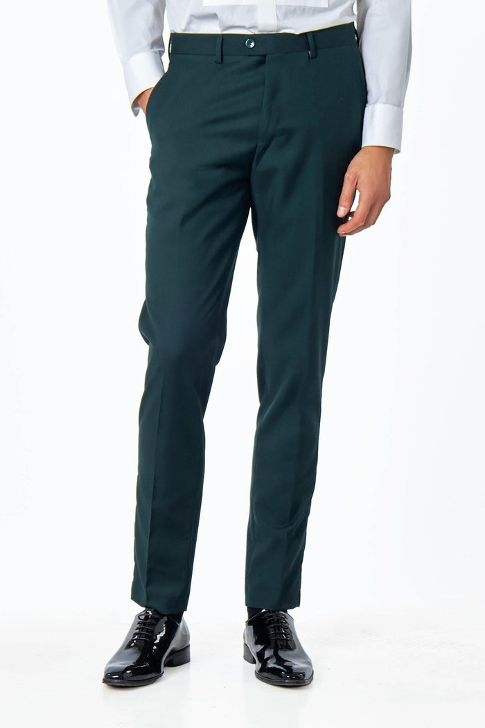 Men's Louis Green Jacquard Single Breasted 5-Piece Tuxedo Suit Bundle