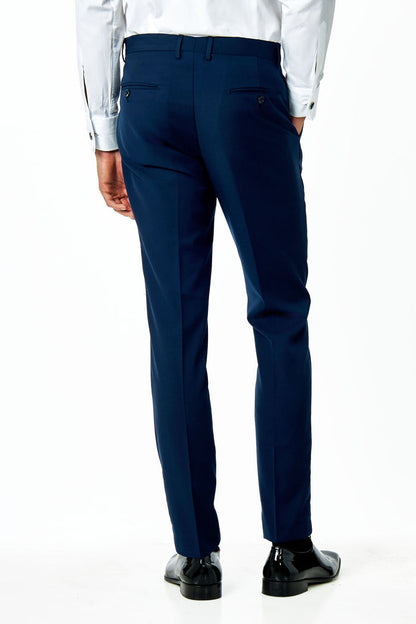 LOUIS - NAVY BLUE FORMAL TAILORED DRESS SUIT TROUSERS