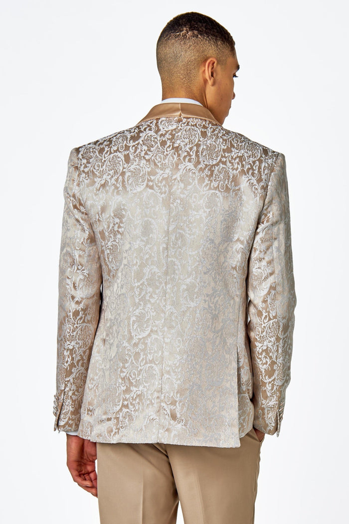 LOUIS – CHAMPAGNE DINNER TUXEDO JACKET GOLD JACQUARD PRINT