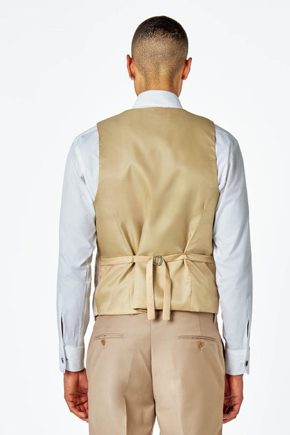 LOUIS – CHAMPAGNE GOLD DAMASK PRINT TUXEDO DINNER WAISTCOAT