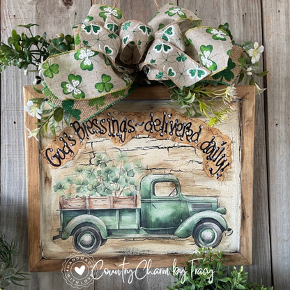 Lucky Clover Truck Blessings Door Hanger #1