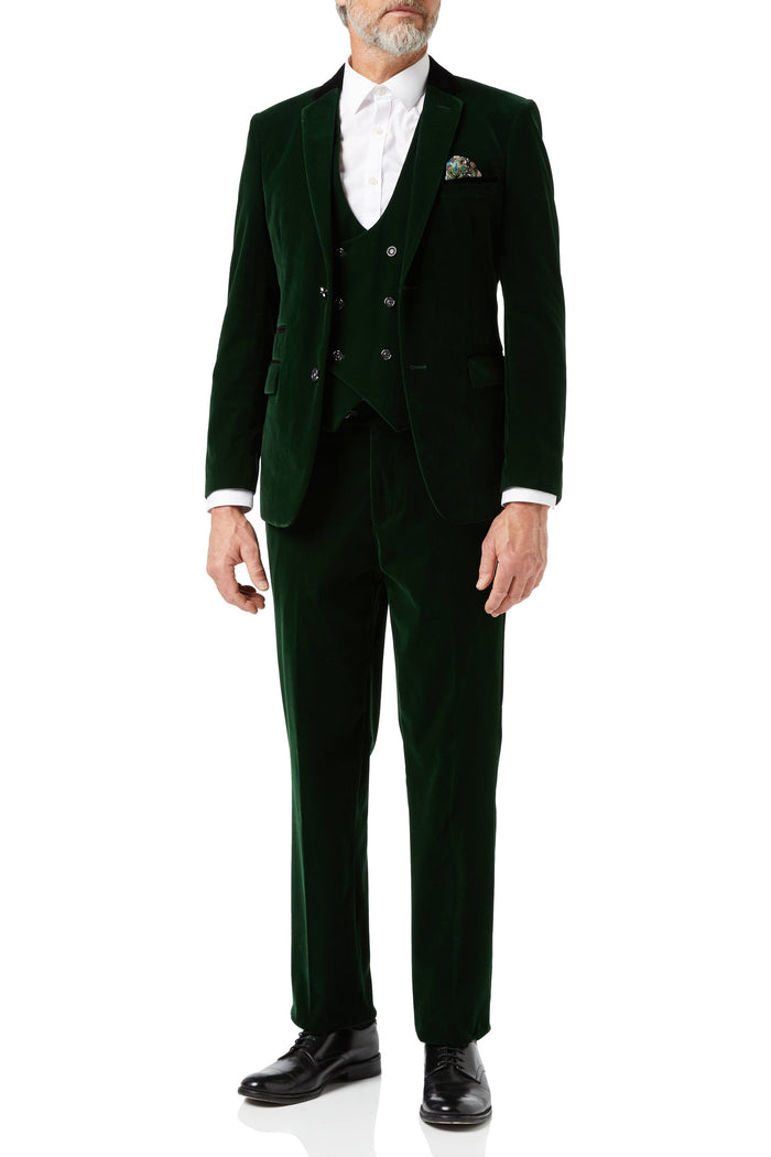 MAK - Green Velvet 3 Piece Wedding Suit