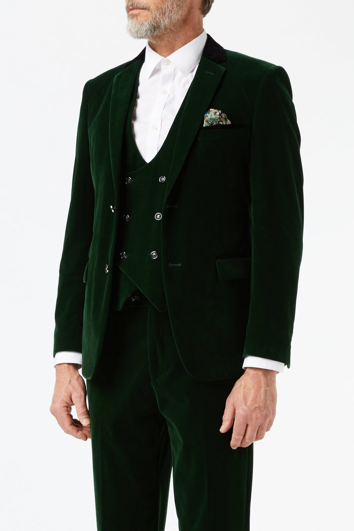 MAK - Green Velvet 3 Piece Wedding Suit