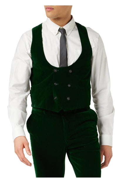 MAK - Green Velvet Low U Cut Waistcoat