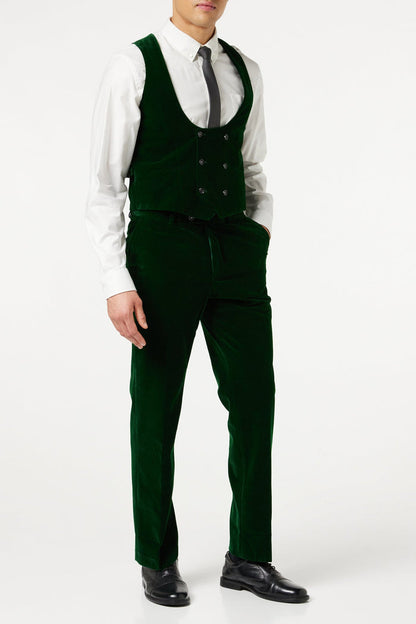 MAK - Green Velvet Low U Cut Waistcoat