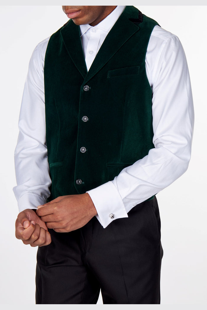 MAK Green Velvet Collar Waistcoat
