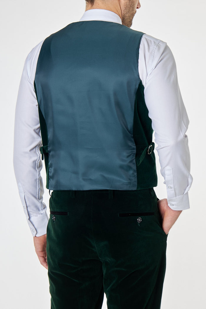 MAK Green Velvet Plain Waistcoat